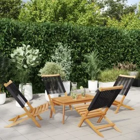 Reclining garden chairs 4 pcs solid acacia wood black by , Garden chairs - Ref: Foro24-3214628, Price: 210,27 €, Discount: %