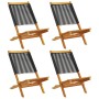 4 verstellbare Gartenstühle aus massivem Akazienholz in Schwarz von , Gartenstühle - Ref: Foro24-3214628, Preis: 214,18 €, Ra...