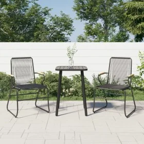 Sillas de jardín 2 unidades ratán PVC negro 58x59x85,5 cm de vidaXL, Sillas de jardín - Ref: Foro24-312173, Precio: 92,84 €, ...
