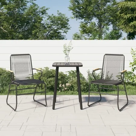 Gartenstühle 2 Einheiten Rattan PVC schwarz 58x59x85,5 cm von vidaXL, Gartenstühle - Ref: Foro24-312173, Preis: 93,05 €, Raba...