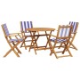 Gartensitzgruppe 5-teilig, Stoff Massivholz blau weiß von , Gartensets - Ref: Foro24-3281825, Preis: 320,12 €, Rabatt: %