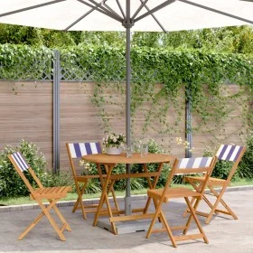 Gartensitzgruppe 5-teilig, Stoff Massivholz blau weiß von , Gartensets - Ref: Foro24-3281777, Preis: 250,28 €, Rabatt: %