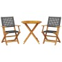 3-piece PE rattan and solid black wood bistro set by , Garden sets - Ref: Foro24-3281850, Price: 188,70 €, Discount: %