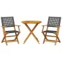 Juego de bistro de 3 piezas ratán PE y madera maciza negro de , Conjuntos de jardín - Ref: Foro24-3281850, Precio: 188,57 €, ...