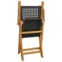 Juego de bistro de 3 piezas ratán PE y madera maciza negro de , Conjuntos de jardín - Ref: Foro24-3281850, Precio: 188,57 €, ...