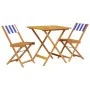 3-piece bistro set, fabric and solid blue and white wood by , Garden sets - Ref: Foro24-3281873, Price: 152,00 €, Discount: %