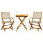 3-piece bistro set made of beige PE rattan and solid wood by , Garden sets - Ref: Foro24-3281804, Price: 188,69 €, Discount: %