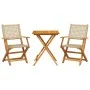 3-piece bistro set made of beige PE rattan and solid wood by , Garden sets - Ref: Foro24-3281804, Price: 183,82 €, Discount: %