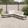 Sofá de jardín con cojines forma de L ratán PE negro y acacia de , Sofás de exterior - Ref: Foro24-365634, Precio: 345,96 €, ...