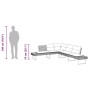 L-shaped garden sofa with black PE rattan and acacia cushions by , Outdoor sofas - Ref: Foro24-365634, Price: 263,36 €, Disco...