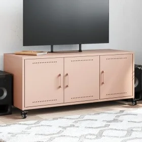 TV stand made of cold-rolled steel in pink, measuring 100.5x39x43.5 cm. by , TV Furniture - Ref: Foro24-846645, Price: 101,53...