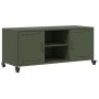 TV-Möbel aus kaltgewalztem Stahl in Olivgrün, 100,5x39x43,5 cm. von , TV-Möbel - Ref: Foro24-846666, Preis: 93,61 €, Rabatt: %