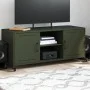 TV-Möbel aus kaltgewalztem Stahl in Olivgrün, 100,5x39x43,5 cm. von , TV-Möbel - Ref: Foro24-846666, Preis: 92,70 €, Rabatt: %