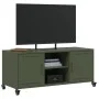 TV-Möbel aus kaltgewalztem Stahl in Olivgrün, 100,5x39x43,5 cm. von , TV-Möbel - Ref: Foro24-846666, Preis: 92,70 €, Rabatt: %