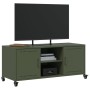 TV-Möbel aus kaltgewalztem Stahl in Olivgrün, 100,5x39x43,5 cm. von , TV-Möbel - Ref: Foro24-846666, Preis: 93,61 €, Rabatt: %