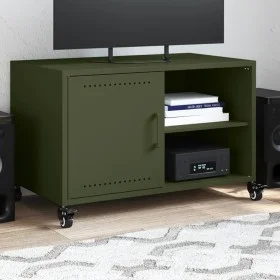 TV-Möbel aus kaltgewalztem Stahl in Olivgrün, 68x39x43,5 cm. von , TV-Möbel - Ref: Foro24-846672, Preis: 55,13 €, Rabatt: %