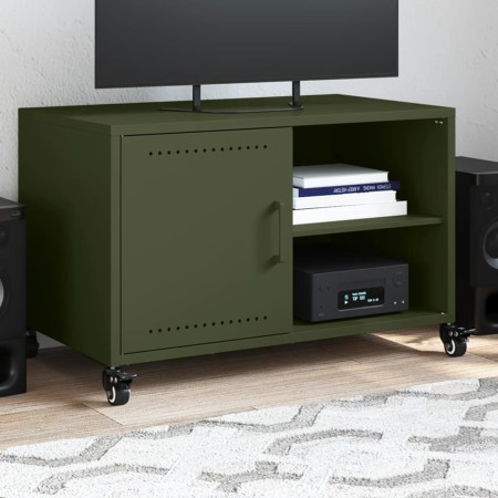 TV-Möbel aus kaltgewalztem Stahl in Olivgrün, 68x39x43,5 cm. von , TV-Möbel - Ref: Foro24-846672, Preis: 55,65 €, Rabatt: %
