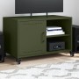 TV-Möbel aus kaltgewalztem Stahl in Olivgrün, 68x39x43,5 cm. von , TV-Möbel - Ref: Foro24-846672, Preis: 55,65 €, Rabatt: %