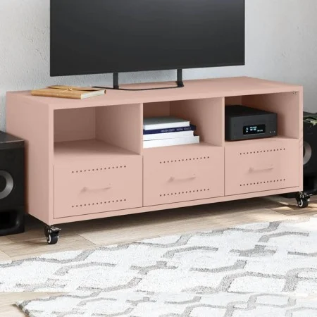 TV stand made of cold-rolled steel in pink, measuring 100.5x39x43.5 cm. by , TV Furniture - Ref: Foro24-846693, Price: 86,22 ...
