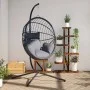 Hanging egg chair with rattan and light gray steel stand by , Garden rockers - Ref: Foro24-4007406, Price: 221,88 €, Discount: %