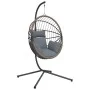 Hanging egg chair with rattan and light gray steel stand by , Garden rockers - Ref: Foro24-4007406, Price: 221,88 €, Discount: %
