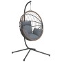 Silla colgante huevo con soporte ratán y acero gris claro de , Balancines de jardín - Ref: Foro24-4007406, Precio: 222,47 €
