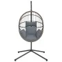Hanging egg chair with rattan and light gray steel stand by , Garden rockers - Ref: Foro24-4007406, Price: 221,88 €, Discount: %