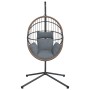 Hängender Eierstuhl mit Rattan- und hellgrauem Stahlgestell. von , Gartenwippen - Ref: Foro24-4007406, Preis: 226,49 €, Rabat...