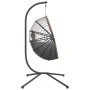 Hanging egg chair with rattan and light gray steel stand by , Garden rockers - Ref: Foro24-4007406, Price: 221,88 €, Discount: %