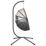 Hängender Eierstuhl mit Rattan- und hellgrauem Stahlgestell. von , Gartenwippen - Ref: Foro24-4007406, Preis: 226,49 €, Rabat...