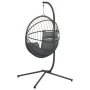 Hanging egg chair with rattan and light gray steel stand by , Garden rockers - Ref: Foro24-4007406, Price: 221,88 €, Discount: %