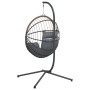 Hängender Eierstuhl mit Rattan- und hellgrauem Stahlgestell. von , Gartenwippen - Ref: Foro24-4007406, Preis: 226,49 €, Rabat...