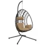 Hanging egg chair with taupe fabric and steel support by , Garden rockers - Ref: Foro24-4007410, Price: 285,28 €, Discount: %