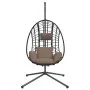 Hanging egg chair with taupe fabric and steel support by , Garden rockers - Ref: Foro24-4007410, Price: 285,28 €, Discount: %