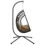 Hanging egg chair with taupe fabric and steel support by , Garden rockers - Ref: Foro24-4007410, Price: 285,28 €, Discount: %