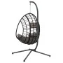 Hanging egg chair with taupe fabric and steel support by , Garden rockers - Ref: Foro24-4007410, Price: 285,28 €, Discount: %