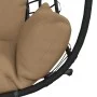 Hanging egg chair with taupe fabric and steel support by , Garden rockers - Ref: Foro24-4007410, Price: 285,28 €, Discount: %