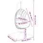 Hanging egg chair with taupe fabric and steel support by , Garden rockers - Ref: Foro24-4007410, Price: 285,28 €, Discount: %