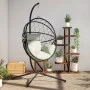 Silla colgante huevo con soporte ratán y acero beige de , Balancines de jardín - Ref: Foro24-4007404, Precio: 259,30 €, Descu...