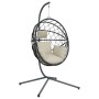Silla colgante huevo con soporte ratán y acero beige de , Balancines de jardín - Ref: Foro24-4007404, Precio: 265,03 €, Descu...