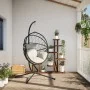 Silla colgante huevo con soporte ratán y acero beige de , Balancines de jardín - Ref: Foro24-4007404, Precio: 259,30 €, Descu...
