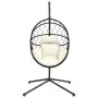 Silla colgante huevo con soporte ratán y acero beige de , Balancines de jardín - Ref: Foro24-4007404, Precio: 259,30 €, Descu...