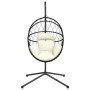 Silla colgante huevo con soporte ratán y acero beige de , Balancines de jardín - Ref: Foro24-4007404, Precio: 265,03 €, Descu...