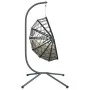 Silla colgante huevo con soporte ratán y acero beige de , Balancines de jardín - Ref: Foro24-4007404, Precio: 259,30 €, Descu...