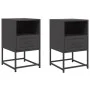 Mesitas de noche 2 uds acero negra 36x39x60,5 cm de , Mesitas de noche - Ref: Foro24-846555, Precio: 76,48 €, Descuento: %