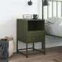 Mesita de noche acero verde oliva 36x39x60,5 cm de , Mesitas de noche - Ref: Foro24-846562, Precio: 65,40 €, Descuento: %