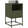 Bedside table in olive green steel, 36x39x60.5 cm by , Nightstands - Ref: Foro24-846562, Price: 66,32 €, Discount: %