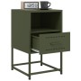 Bedside table in olive green steel, 36x39x60.5 cm by , Nightstands - Ref: Foro24-846562, Price: 66,32 €, Discount: %