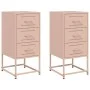 Nachttische, 2 Stück, rosa Stahl, 36x39x78 cm. von , Nachttische - Ref: Foro24-846581, Preis: 119,04 €, Rabatt: %