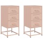 Nachttische, 2 Stück, rosa Stahl, 36x39x78 cm. von , Nachttische - Ref: Foro24-846581, Preis: 120,20 €, Rabatt: %